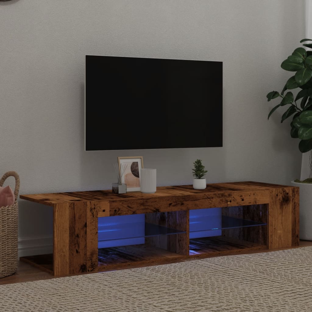 Mobile Porta TV con LED-Mobile per TV-Credenza TV Legno Antico 135x39x30 cm Truciolato