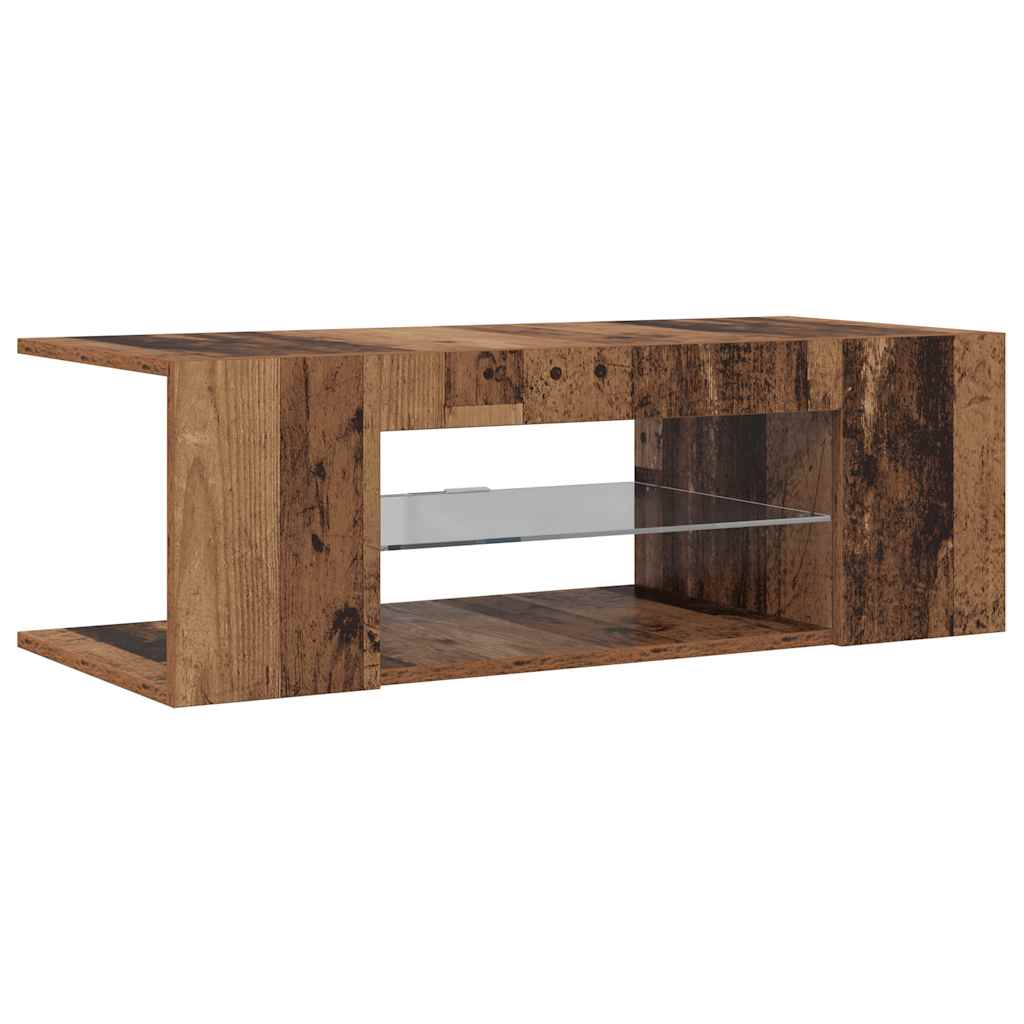 Mobile Porta TV con LED-Mobile per TV-Credenza TV Legno Antico 90x39x30 cm Multistrato