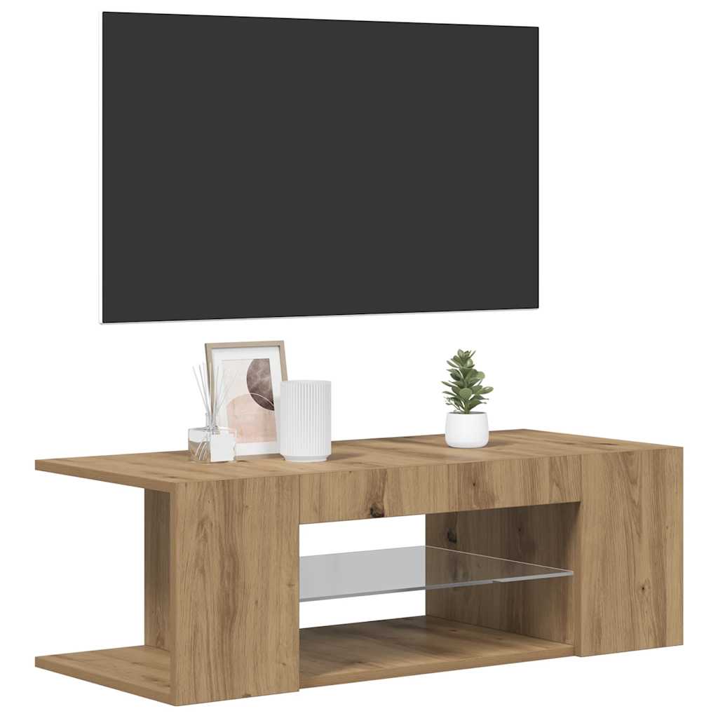 Mobile Porta TV con LED-Mobile per TV-Credenza TV Artigianale 90x39x30 cm Multistrato