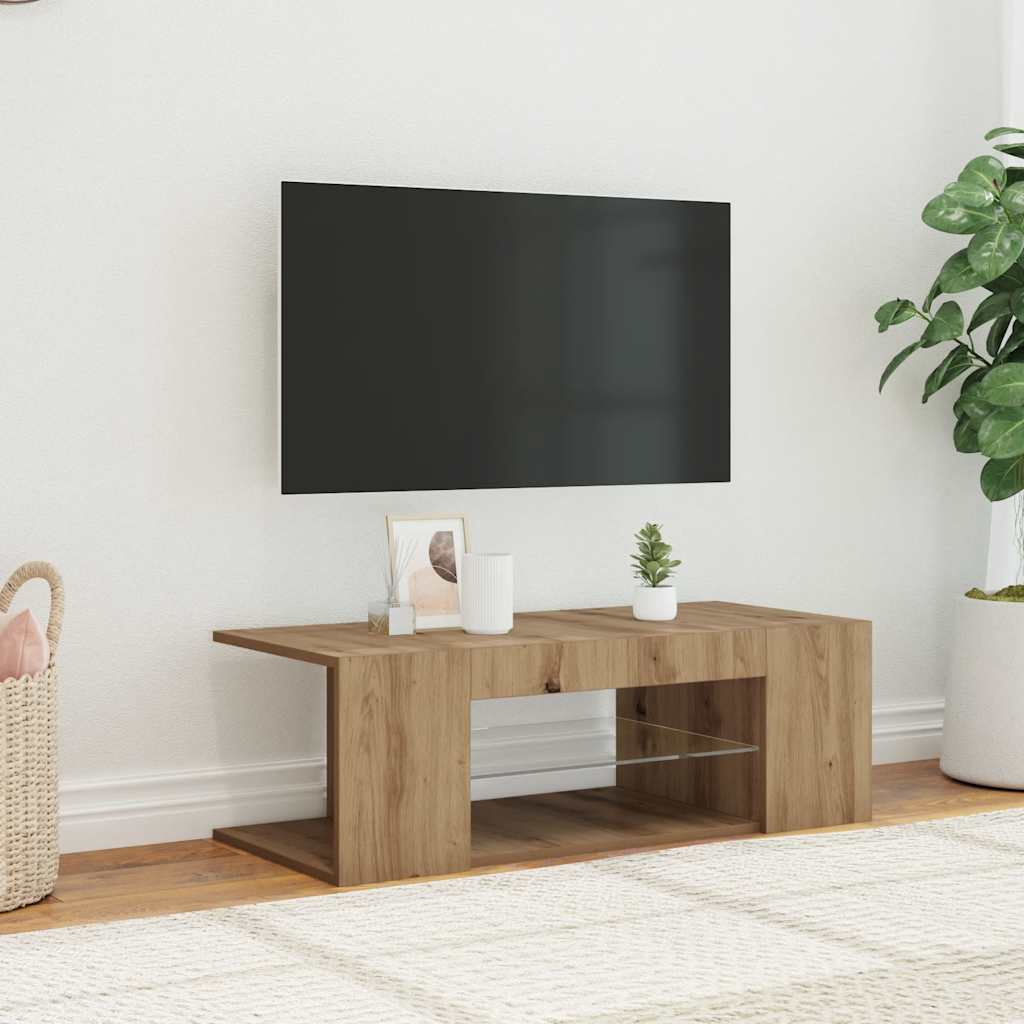 Mobile Porta TV con LED-Mobile per TV-Credenza TV Artigianale 90x39x30 cm Multistrato