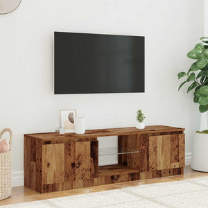 Mobile Porta TV con LED Legno Antico 120x30x36 cm Multistrato 856347
