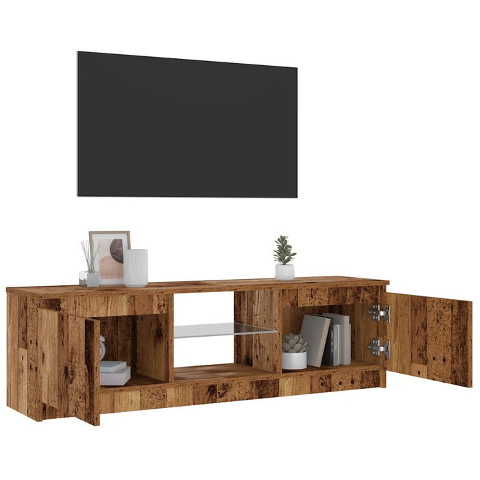 Mobile Porta TV con LED Legno Antico 120x30x36 cm Multistrato 856347