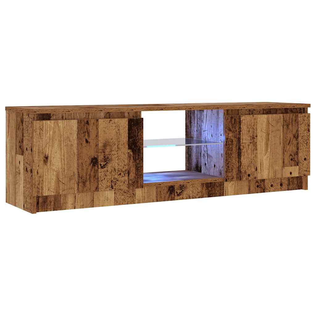 Mobile Porta TV con LED Legno Antico 120x30x36 cm Multistrato 856347