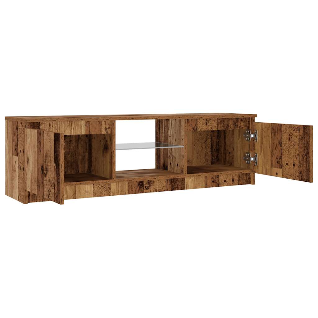 Mobile Porta TV con LED Legno Antico 120x30x36 cm Multistrato 856347