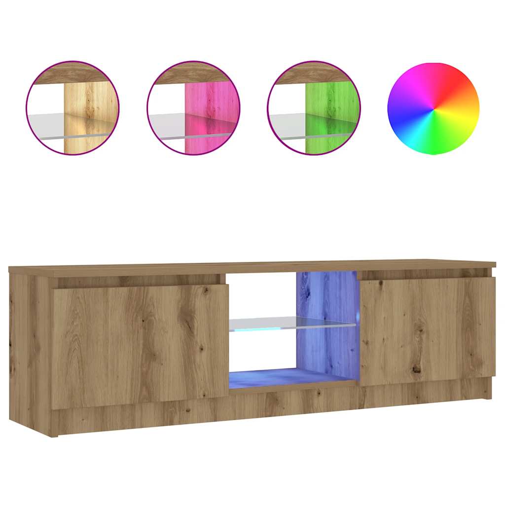 Mobile Porta TV con LED-Mobile per TV-Credenza TV Artigianale 120x30x36 cm Multistrato