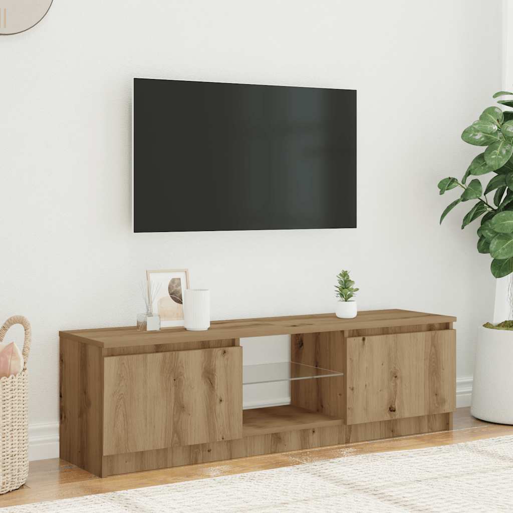 Mobile Porta TV con LED-Mobile per TV-Credenza TV Artigianale 120x30x36 cm Multistrato