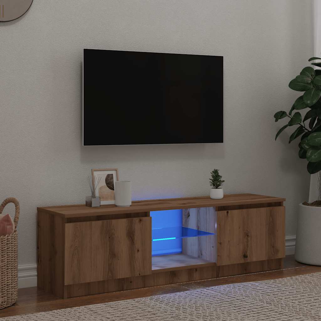 Mobile Porta TV con LED-Mobile per TV-Credenza TV Artigianale 120x30x36 cm Multistrato
