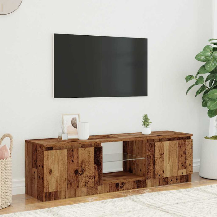 Mobile Porta TV con LED Legno Antico 140x40x36 cm Multistrato 856349