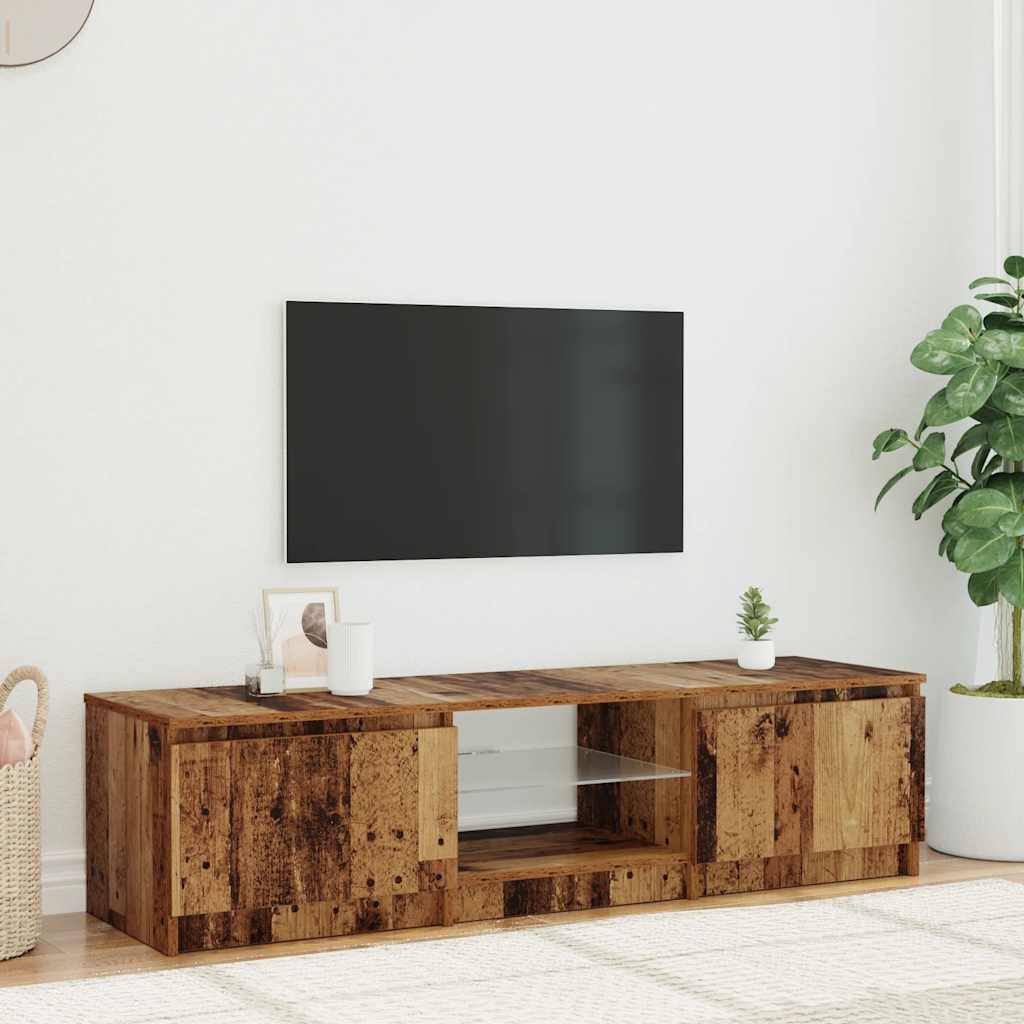 Mobile Porta TV con LED-Mobile per TV-Credenza TV Legno Antico 140x40x36 cm Multistrato
