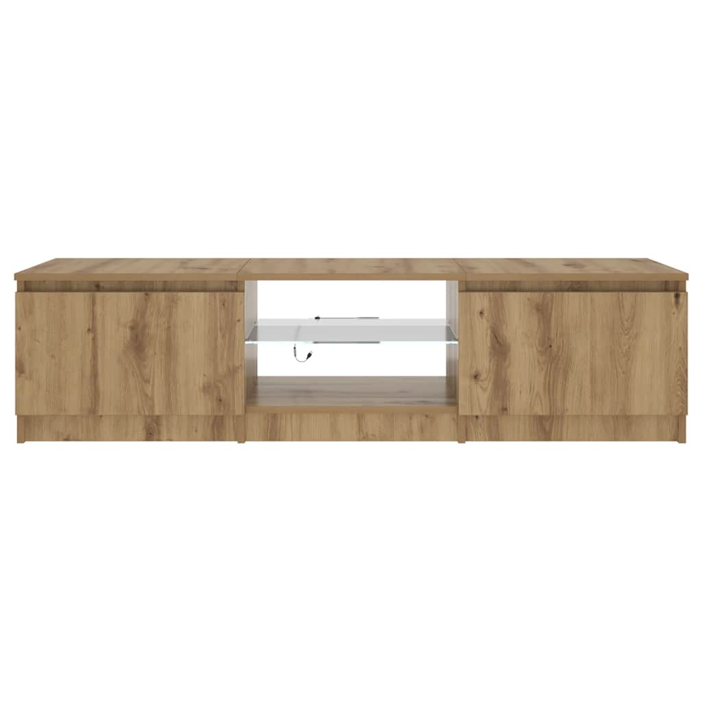 Mobile Porta TV con LED-Mobile per TV-Credenza TV Artigianale 140x40x36 cm Multistrato