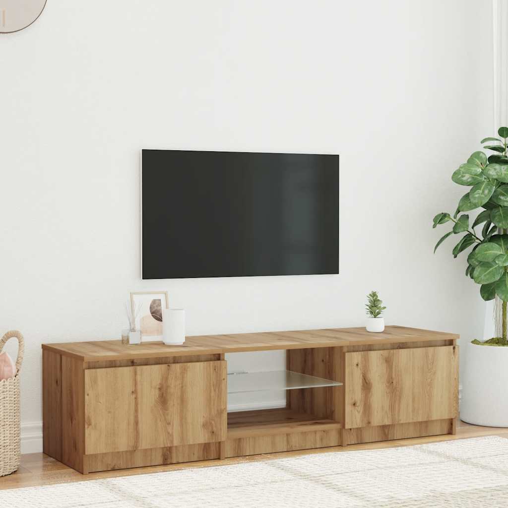 Mobile Porta TV con LED-Mobile per TV-Credenza TV Artigianale 140x40x36 cm Multistrato