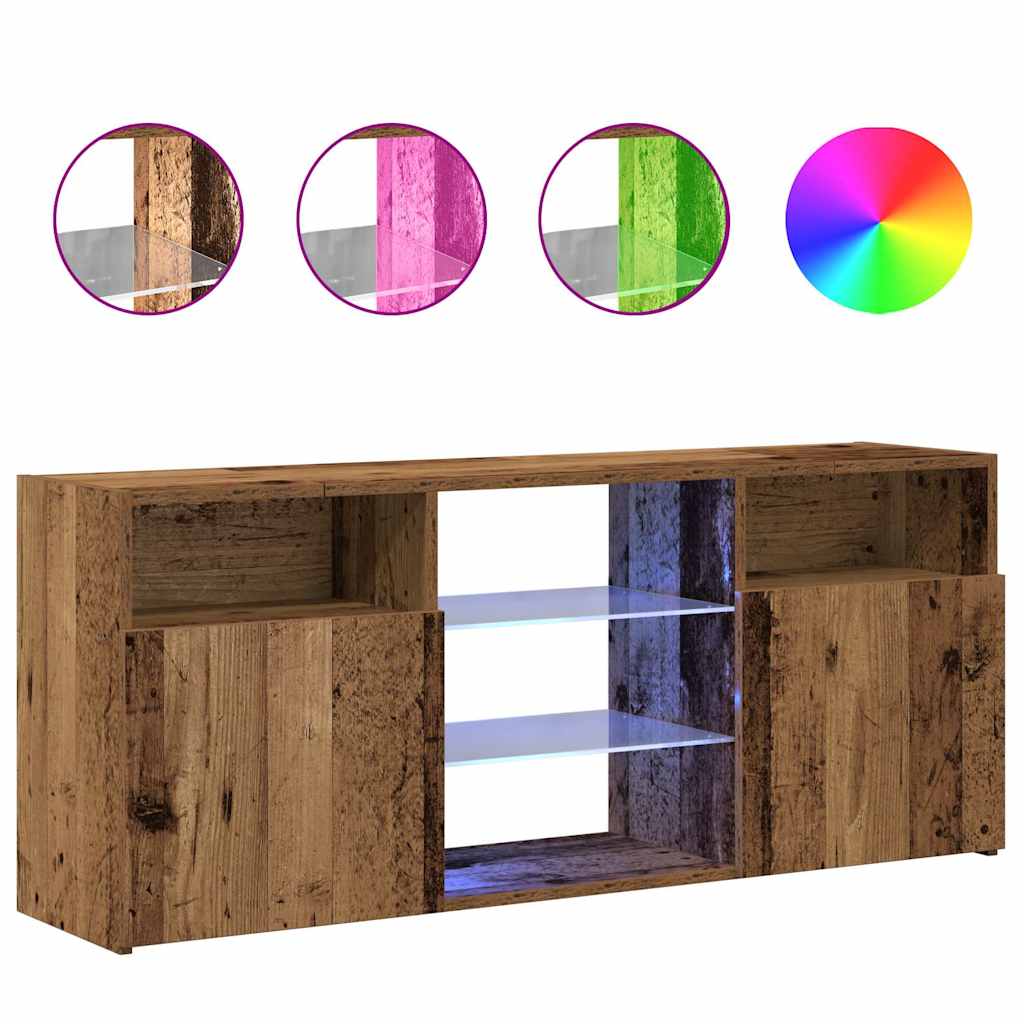 Mobile Porta TV con LED-Mobile per TV-Credenza TV Legno Antico 120x30x50 cm Multistrato