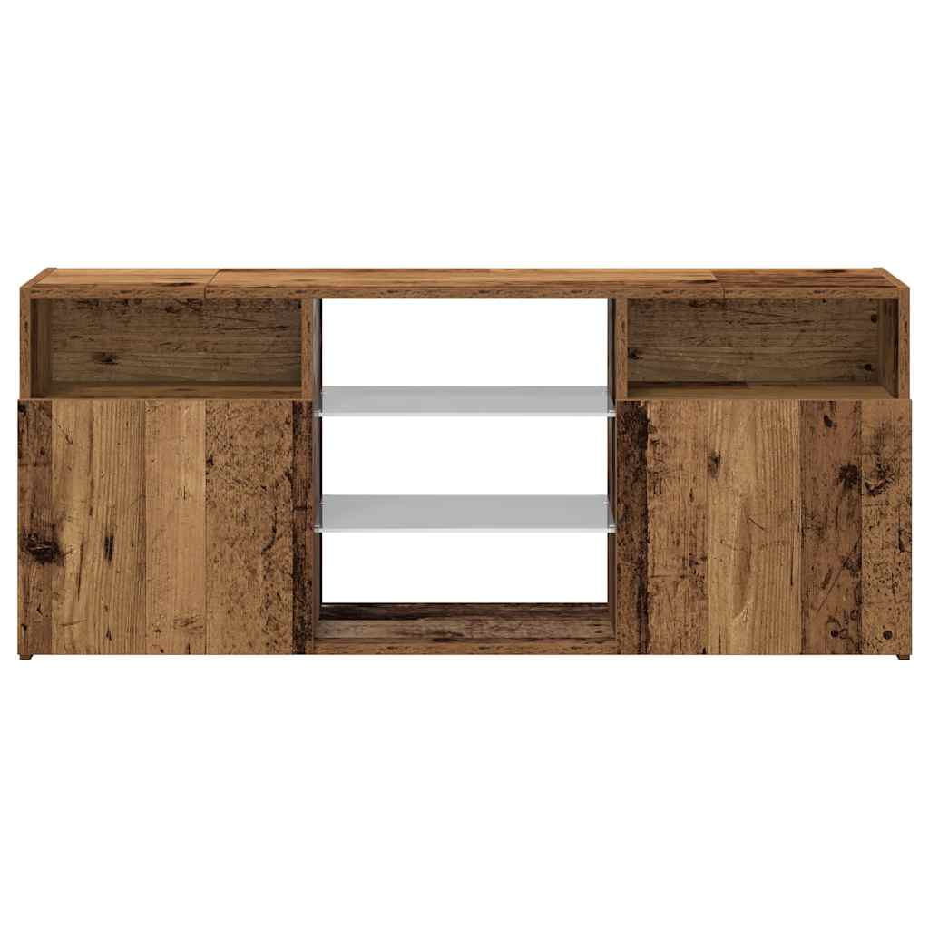 Mobile Porta TV con LED-Mobile per TV-Credenza TV Legno Antico 120x30x50 cm Multistrato