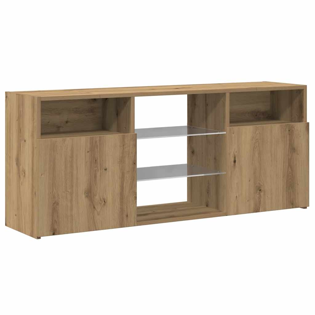 Mobile Porta TV con LED-Mobile per TV-Credenza TV Artigianale 120x30x50 cm Multistrato
