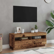 Mobile Porta TV con LED-Mobile per TV-Credenza TV Legno Antico 100x35x40 cm Truciolato