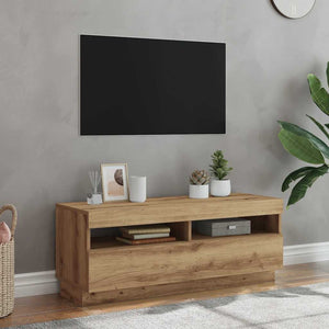 Mobile TV con Luci LED-Credenza TV-Console TV Artigianale 100x35x40 cm Truciolato