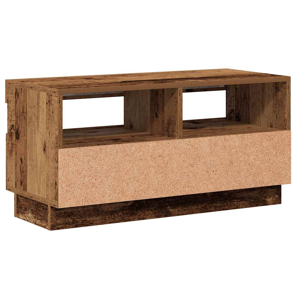 Mobile Porta TV con LED-Mobile per TV-Credenza TV Legno Antico 80x35x40 cm Multistrato