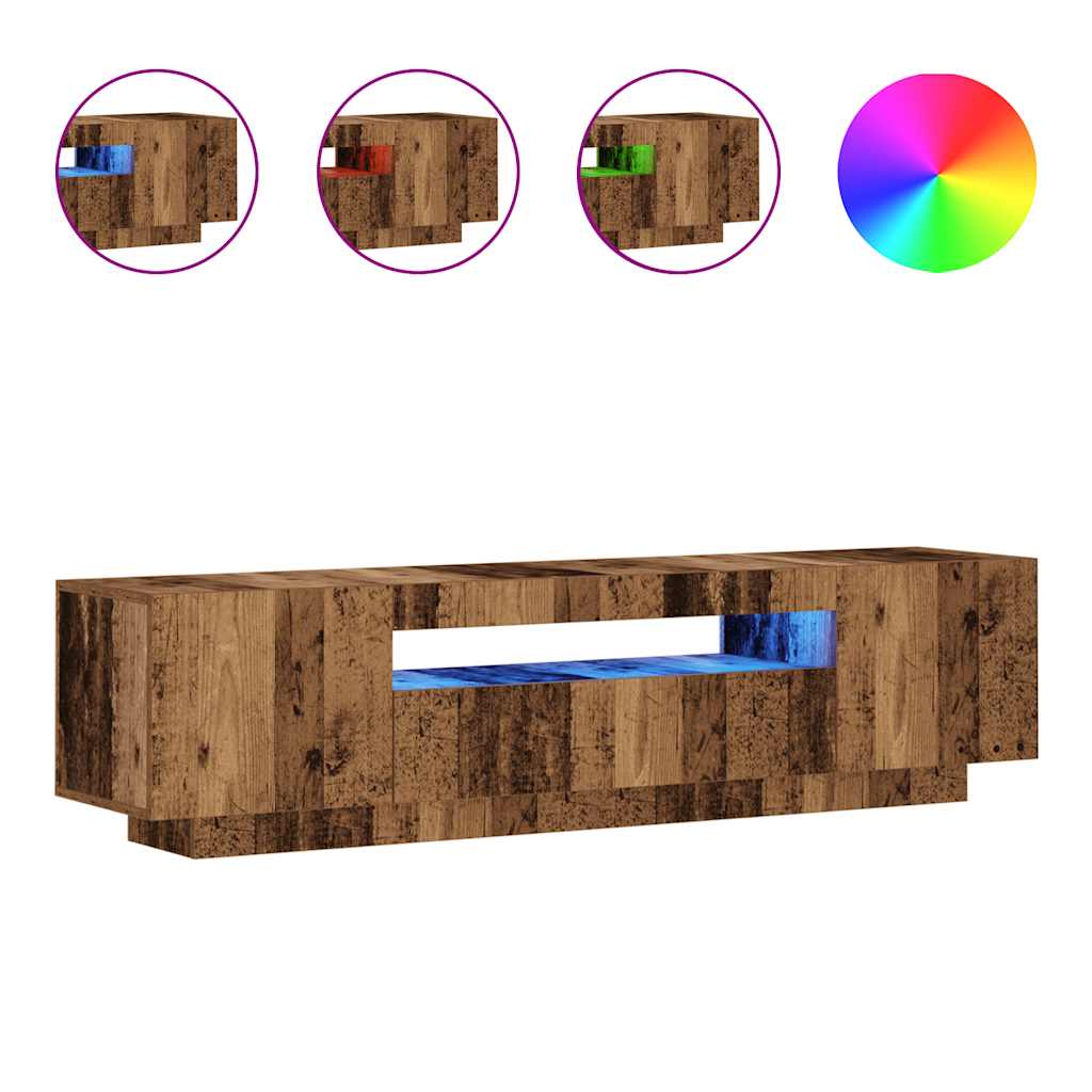 Mobile Porta TV con LED-Mobile per TV-Credenza TV Legno Antico 160x35x40 cm Truciolato