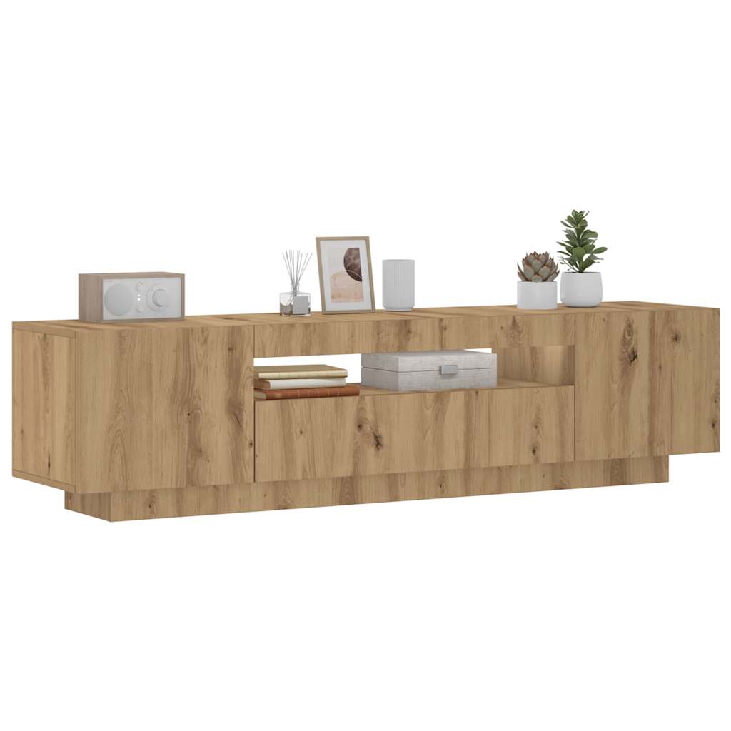 Mobile Porta TV con LED-Mobile per TV-Credenza TV Artigianale 160x35x40 cm Multistrato