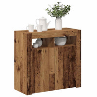 Credenza con Luci LED Legno Antico 80x35x75 cm in Truciolato 856361