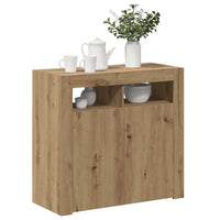 Credenza con Luci LED Artigianale 80x35x75 cm in Truciolato 856362