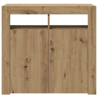 Credenza con Luci LED Artigianale 80x35x75 cm in Truciolato 856362