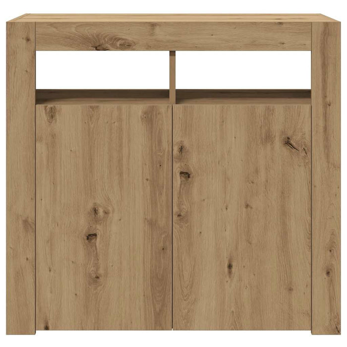 Credenza con Luci LED Artigianale 80x35x75 cm in Truciolato 856362