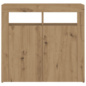 Credenza con Luci LED Artigianale 80x35x75 cm in Truciolato 856362