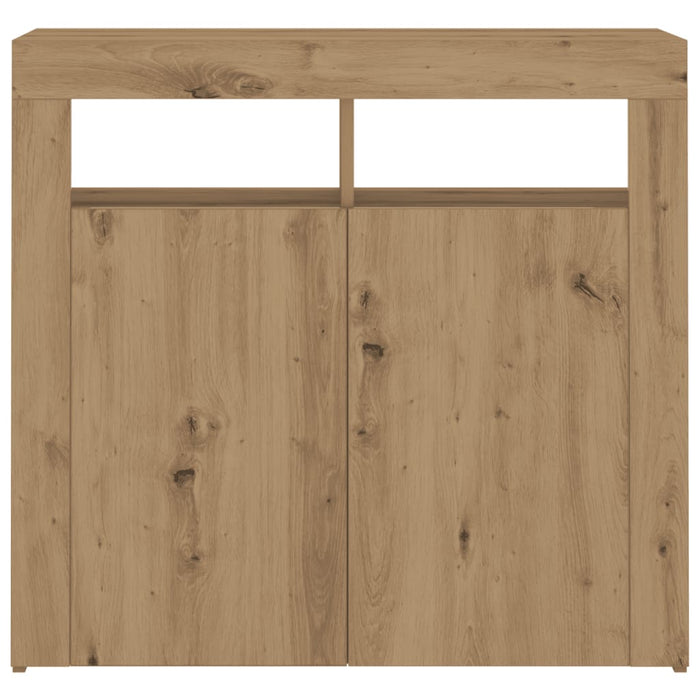 Credenza con Luci LED Artigianale 80x35x75 cm in Truciolato 856362