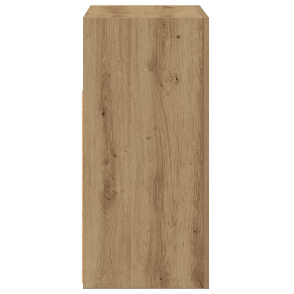 Credenza con Luci LED Artigianale 80x35x75 cm in Truciolato 856362