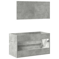 Mobile da Bagno con Specchio Grigio Cemento Legno Multistrato 856376