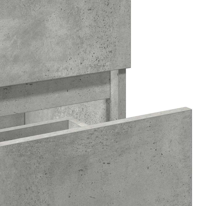 Mobile da Bagno con Specchio Grigio Cemento Legno Multistrato 856376