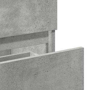 Mobile da Bagno con Specchio Grigio Cemento Legno Multistrato