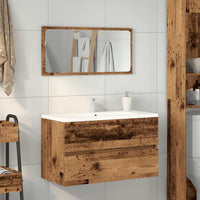 Mobile da Bagno con Specchio in Legno Antico Legno Multistrato 856377