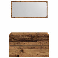 Mobile da Bagno con Specchio in Legno Antico Legno Multistrato 856377