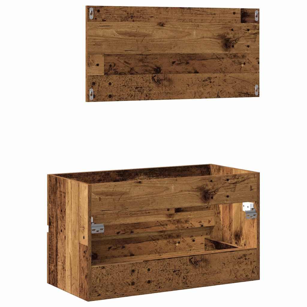 Mobile da Bagno con Specchio-Armadietto a Specchio da Bagno in Legno Antico Legno Multistrato 231228