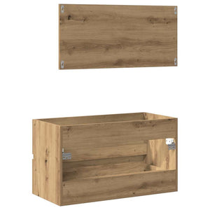 Mobile da Bagno con Specchio Rovere Artigianale Truciolato 856378