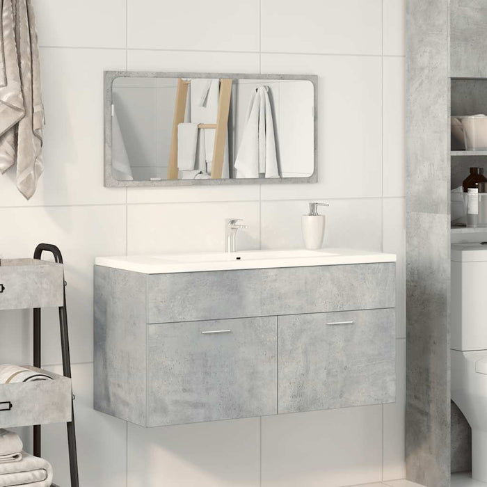 Mobile da Bagno con Specchio-Armadietto a Specchio da Bagno Grigio Cemento Legno Multistrato 592673