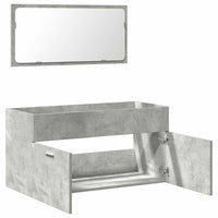 Mobile da Bagno con Specchio Grigio Cemento Legno Multistrato 856380