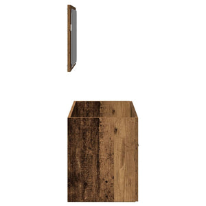 Mobile da Bagno con Specchio in Legno Antico Legno Multistrato 856381