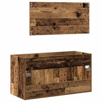 Mobile da Bagno con Specchio in Legno Antico Legno Multistrato 856381