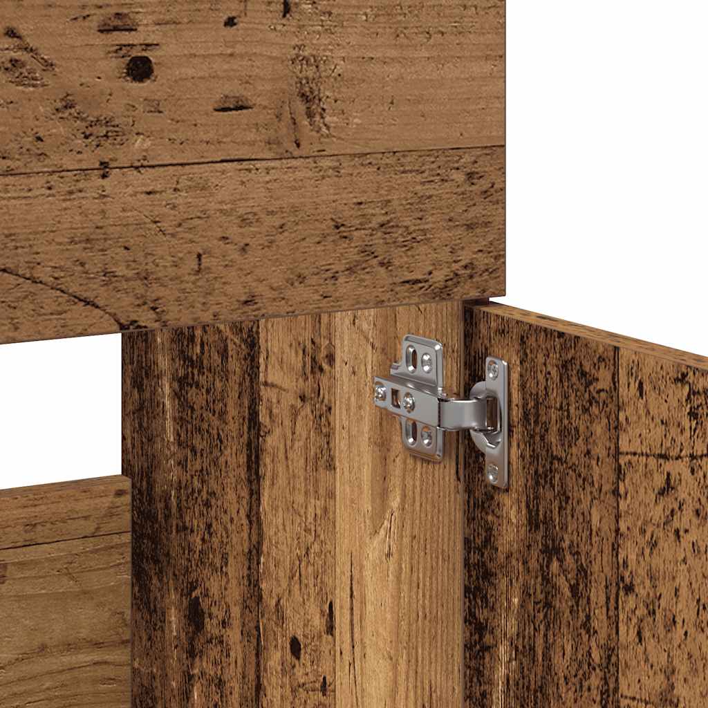 Mobile da Bagno con Specchio in Legno Antico Legno Multistrato 856381