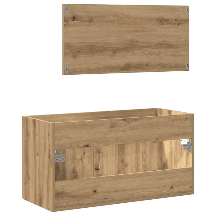 Mobile da Bagno con Specchio-Armadietto a Specchio da Bagno Rovere Artigianale Truciolato 616618