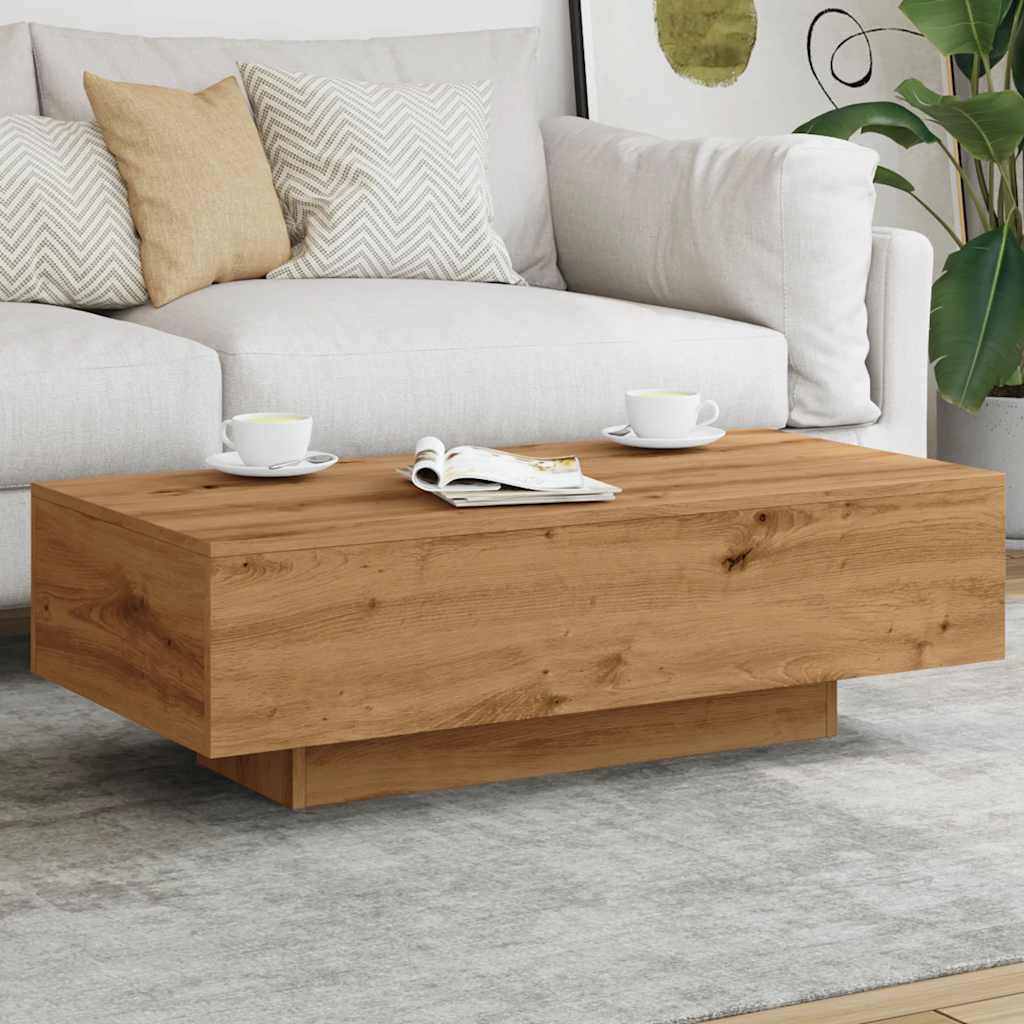Tavolino Salotto Rovere Artigianale 100x49,5x31cm Multistrato