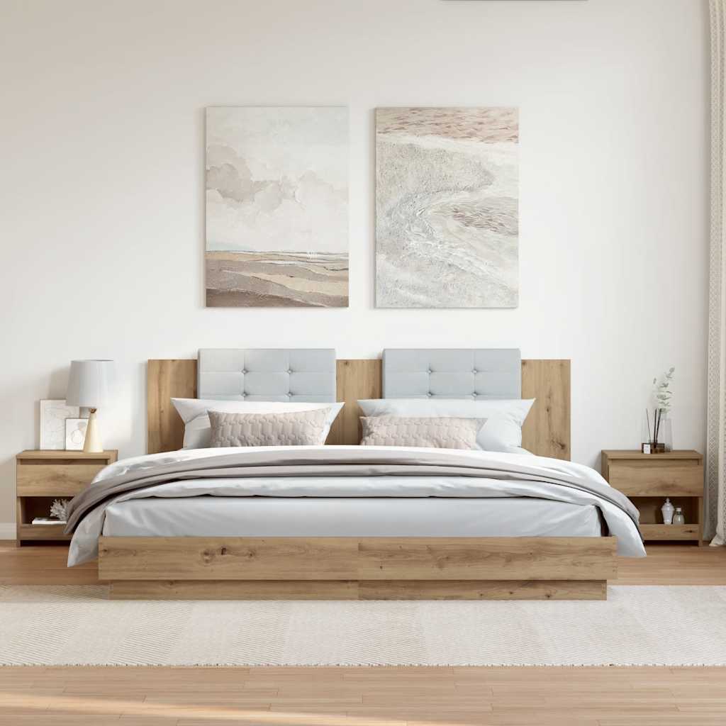 vidaXL Comodini 2pz Rovere Artigianale 40x30x39cm in Legno Multistrato