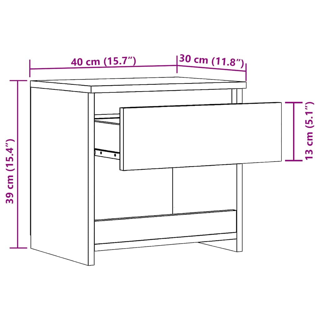 vidaXL Comodini 2pz Rovere Artigianale 40x30x39cm in Legno Multistrato