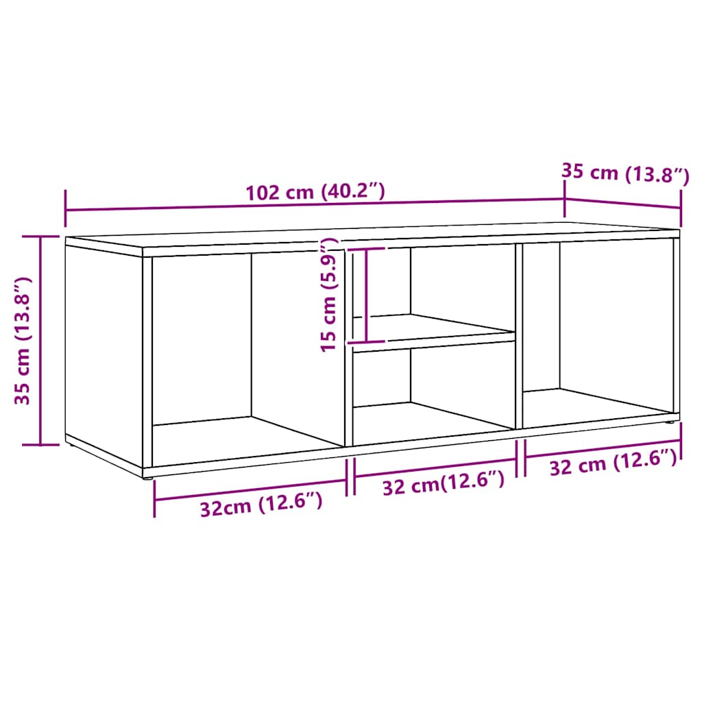 Scarpiera Rovere Artigianale 105x35x35 cm in Legno Multistrato 856411