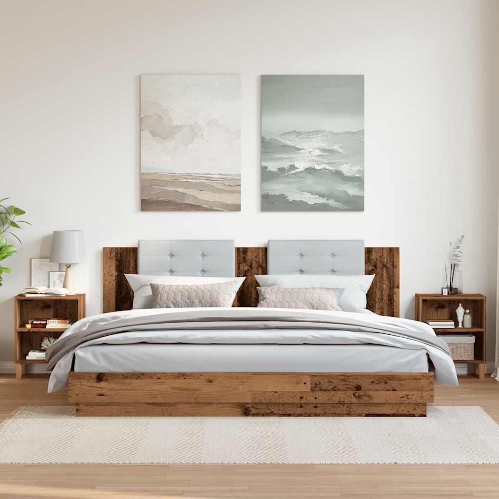 vidaXL Comodini 2 pz Legno Vecchio 40x30x50 cm in Legno Multistrato