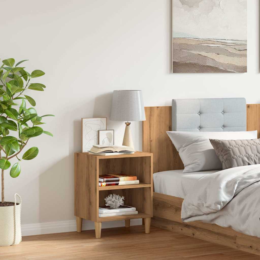 Comodino Rovere Artigianale 40x30x50 cm in Legno Multistrato