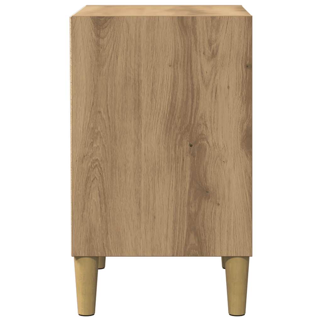 Comodini Rovere Artigianale 2 pz-Set di 2 Tavolino da notte 40x30x50 cm Legno Multistrato